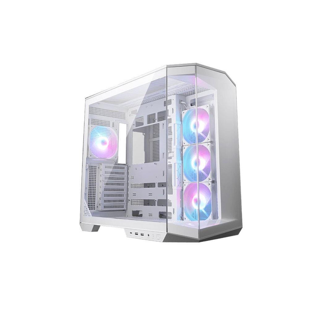 MSI MAG PANO M100R PZ ARGB Micro ATX Beyaz Mid Tower Kasa PSU YOK Tempered Glass, Yan ARGB Fan 3x 12cm, Arka ARGB Fan 1x