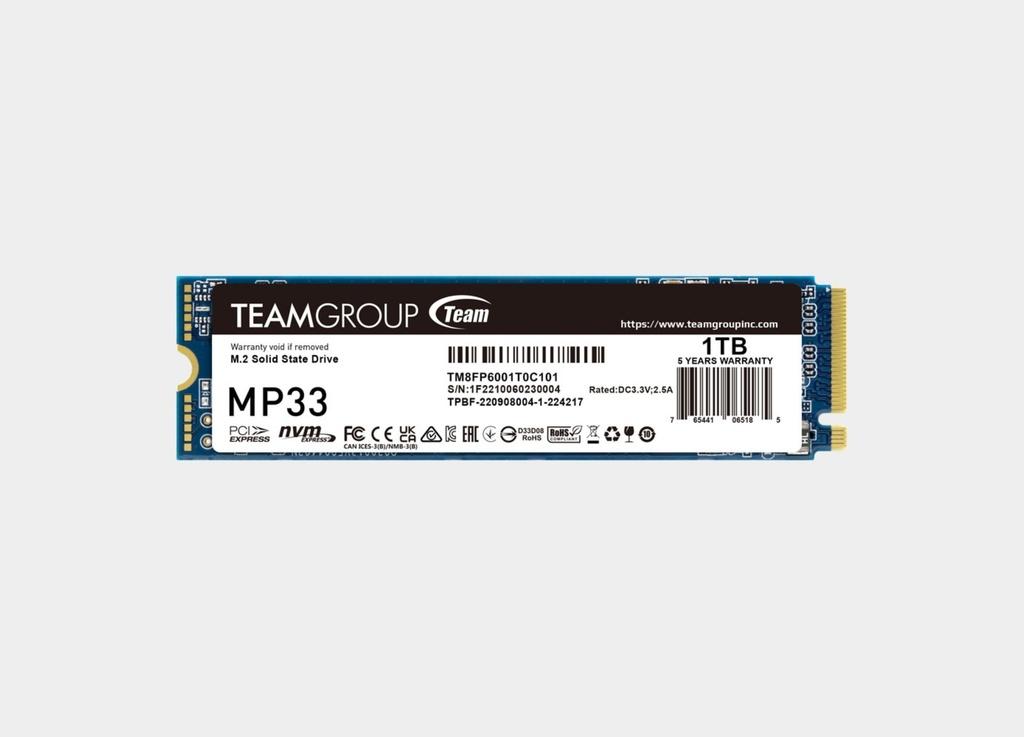 Team MP33 1TB 1800/1500MB/s NVMe PCIe M.2 SSD Disk