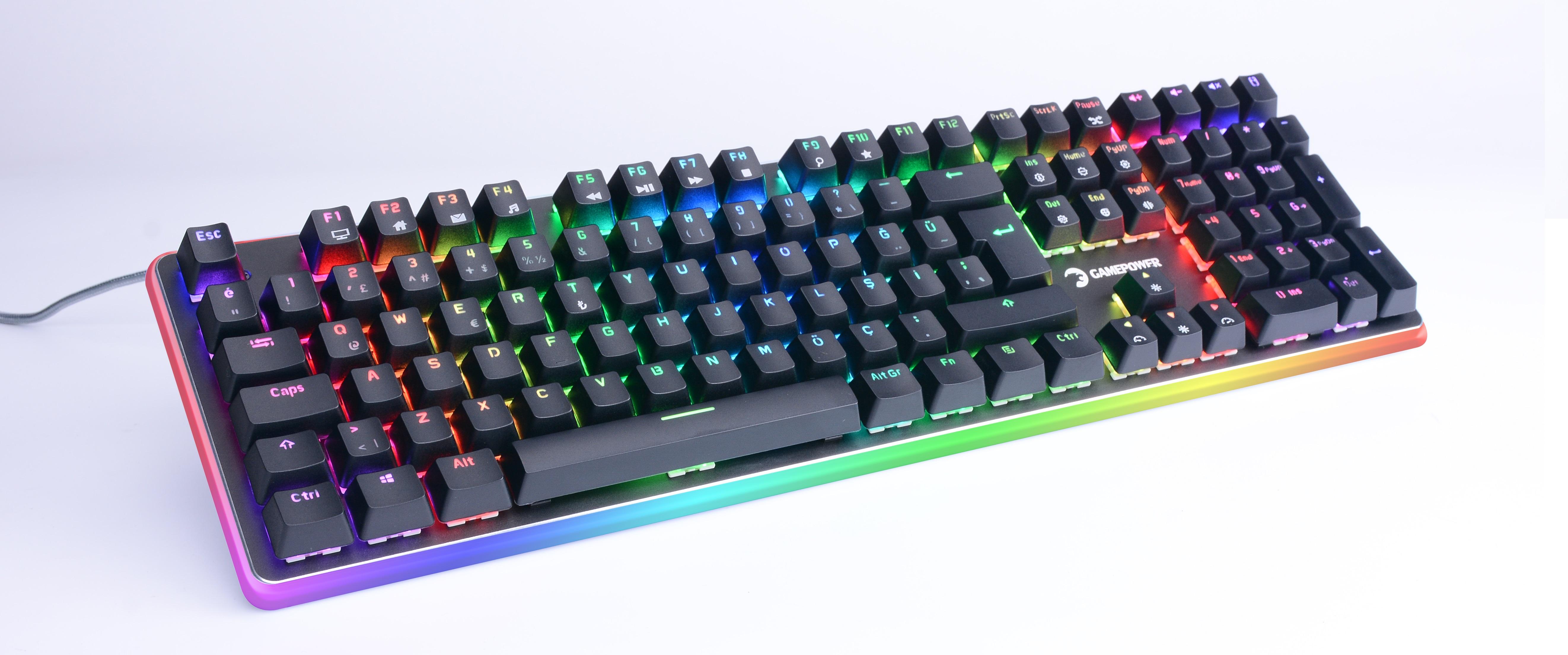 GamePower Katana Outemu Blue Switch USB RGB Gaming Mekanik Klavye