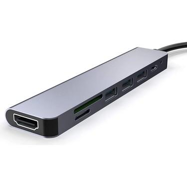 daytona FC08 7İN1USB-C TO HUB PD HDMI USB3.0 SD TF kablolu adapter