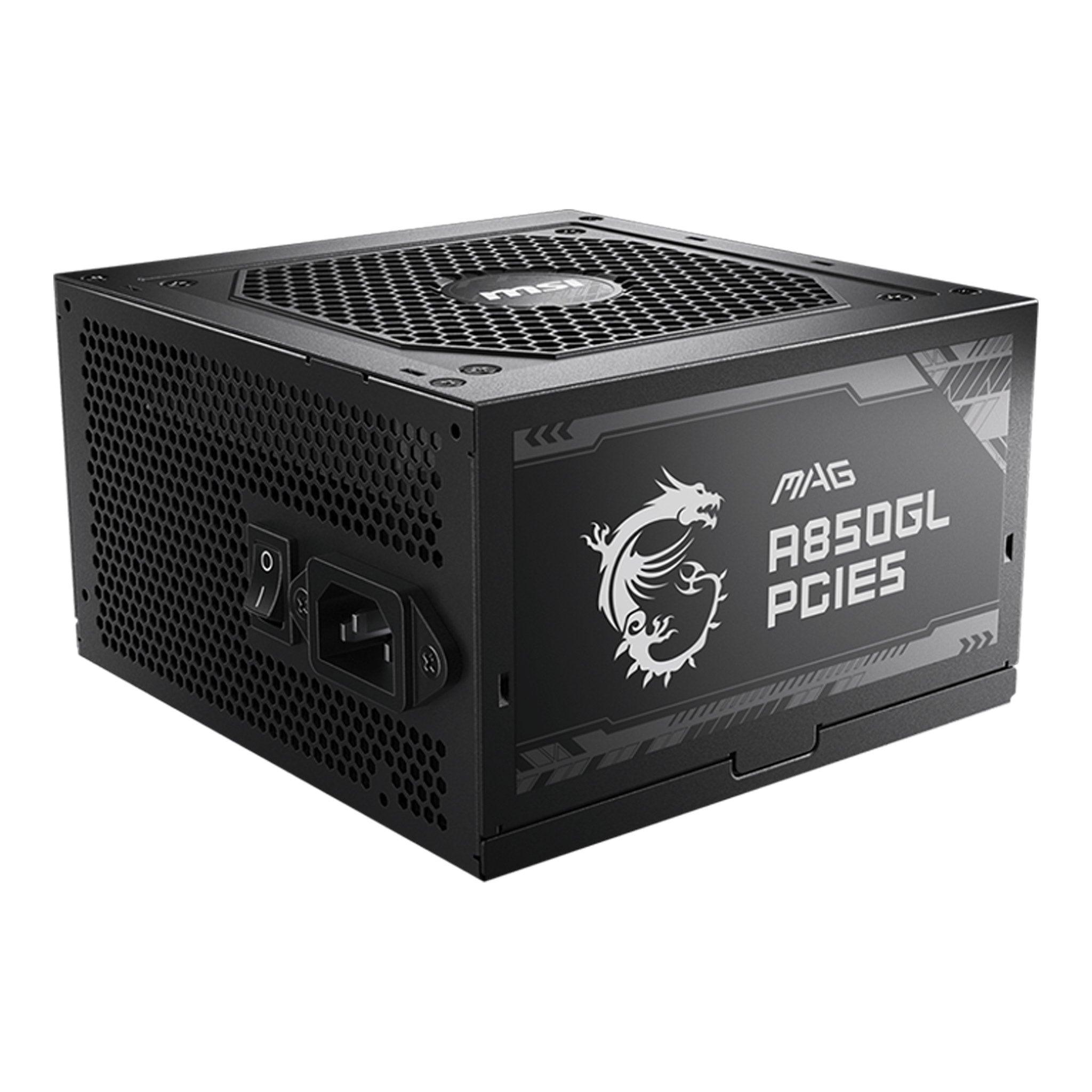 MSI MAG A850GL 850W 80+ Full Modular Gold Güç Kaynağı  140x150x86mm/PCIe Gen 5.0/1xATX 24-Pin,1xEPS 4+4 Pin,1xPCI-E 5.0(