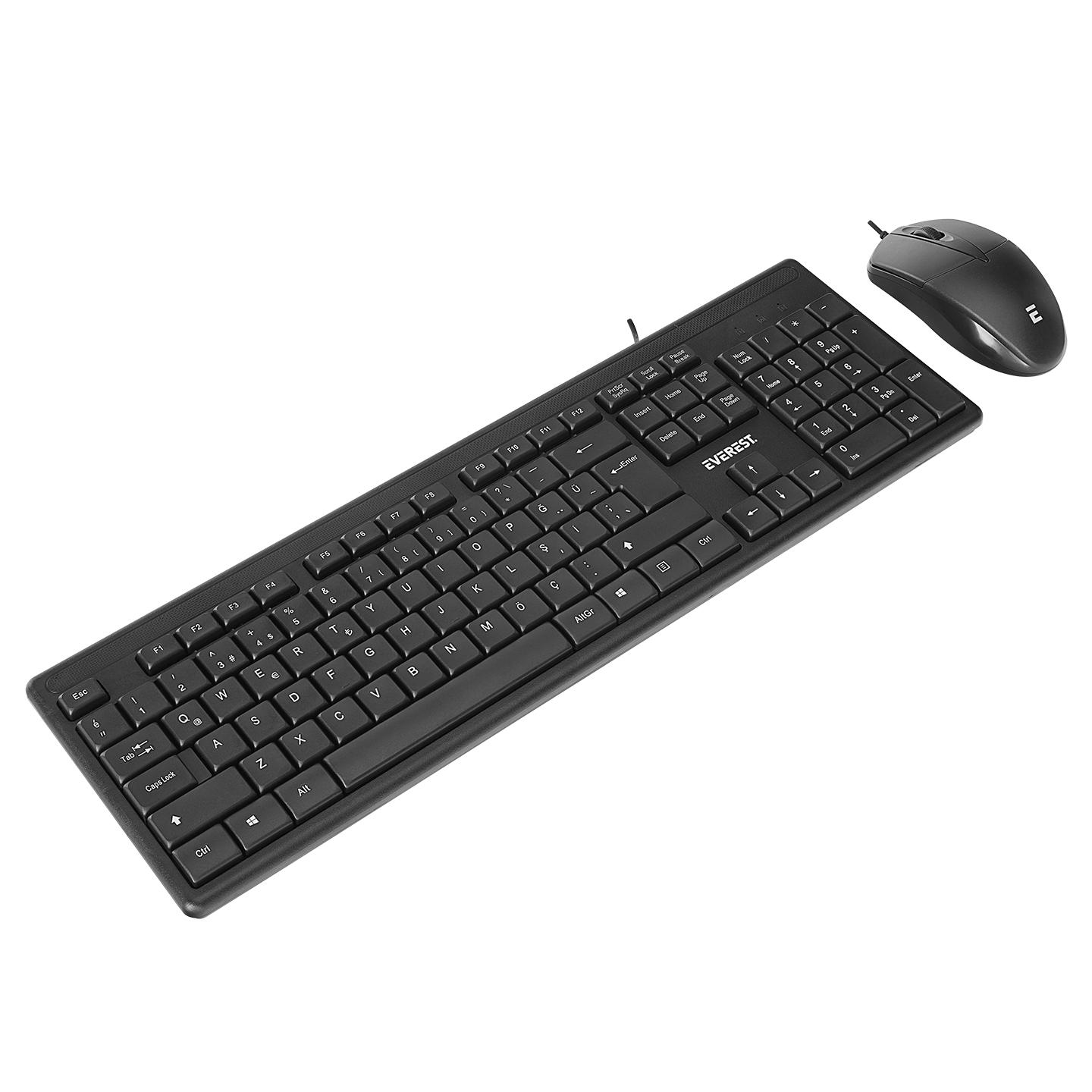 Everest KM-515 Usb Combo Q Kablolu Klavye/Mouse Set Siyah