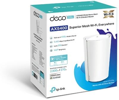 TP-Link Deco X73-DSL 1P AX5400 Mesh Wi-Fi 6 Modem Router (Tekli) Paket