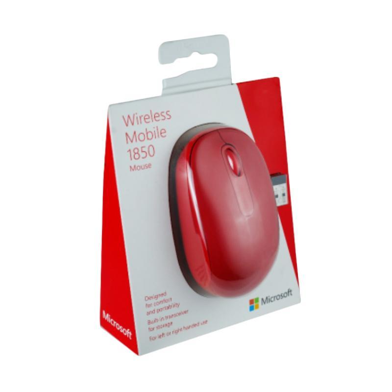 Microsoft Wireless Mobile 1850 Kırmızı 3 Tuş 1000DPI Optik Kablosuz Mouse U7Z-00033