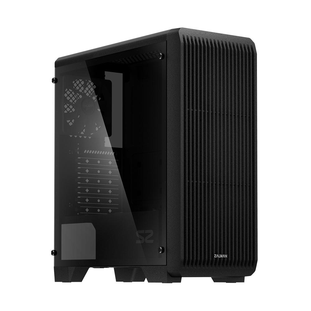 Zalman S2 TG Mid Tower Kasa PSU YOK 1xMikrofon/1xKulaklık,1xUSB 3.0,2xUSB 2.0/3x120mm fan,Cam yan kapak,PCI/AGP 330mm