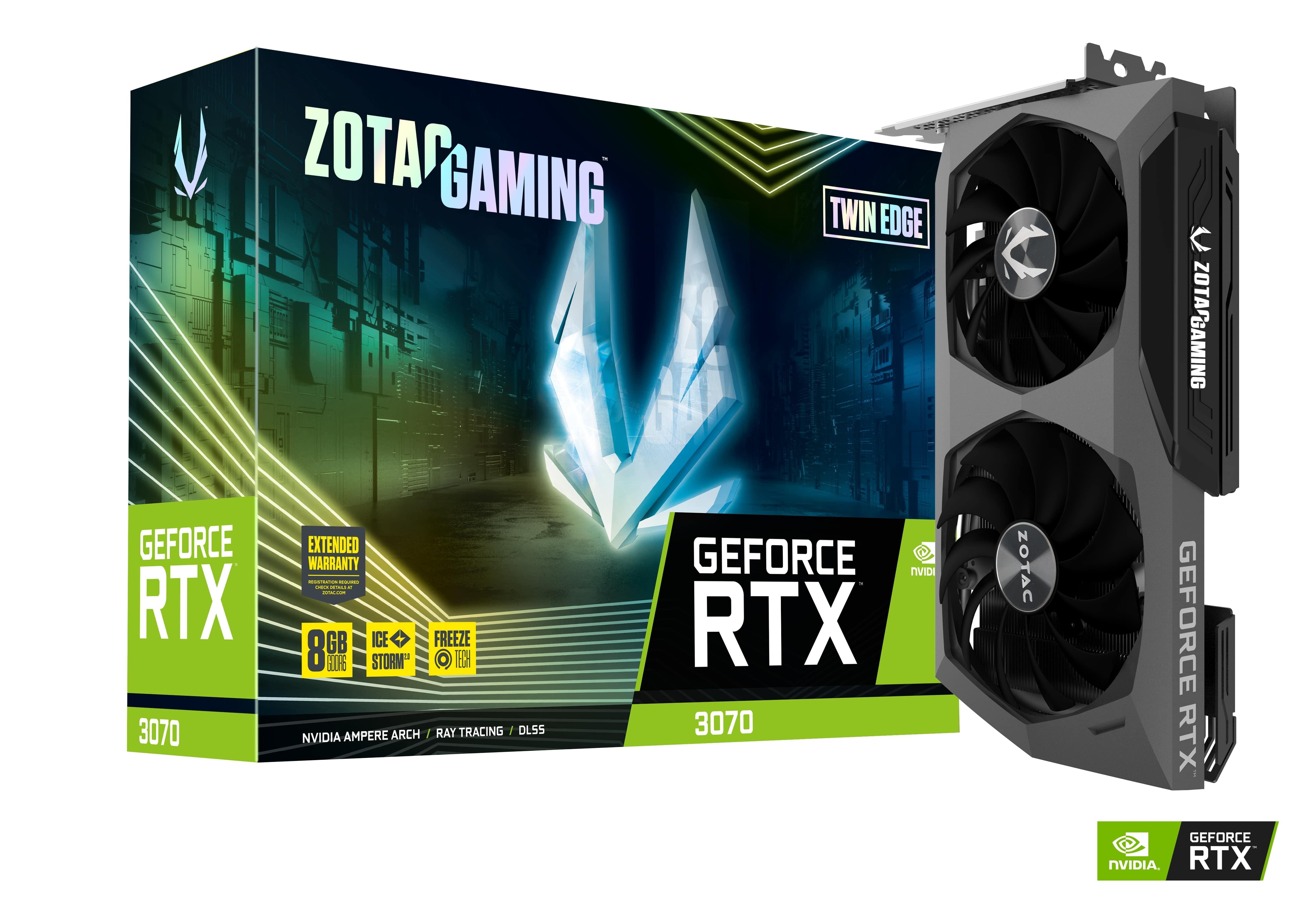ZOTAC GAMING GeForce RTX 3070 Twin Edge OC 8GB GDDR6 256-bit 14 Gbps PCIE 4.0 Gaming Graphics Card, IceStorm 2.0 Advance