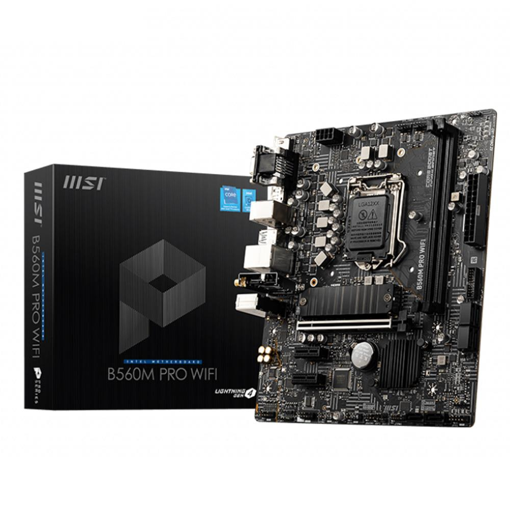MSI B560M PRO WIFI Intel B560 Soket 1200 DDR4 5200MHz (OC) M.2 Anakart