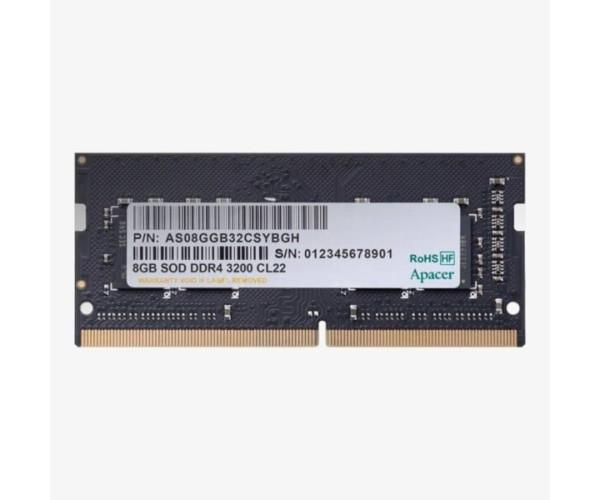 Apacer 8GB (1x8GB) 3200Mhz CL22 DDR4 Notebook SODIMM Ram ES.08G21.GSH
