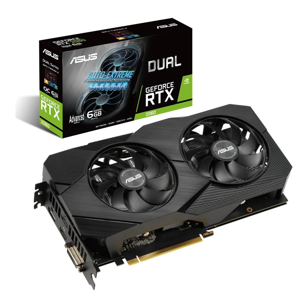 Asus Dual-RTX2060-O6G-EVO GeForce RTX 2060 6GB GDDR6 192Bit DX12 Ekran Kartı