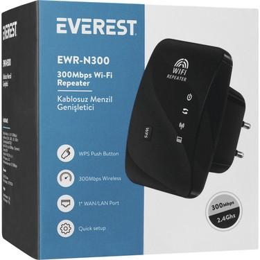 Everest EWR-N300 Kablosuz Menzil Genişletici 2.4GHz 300Mbps