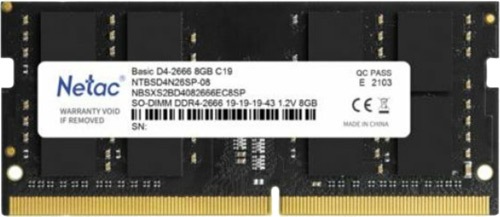 Netac Basic NTB 8GB 2666MHz DDR4 NTBSD4N26SP-08