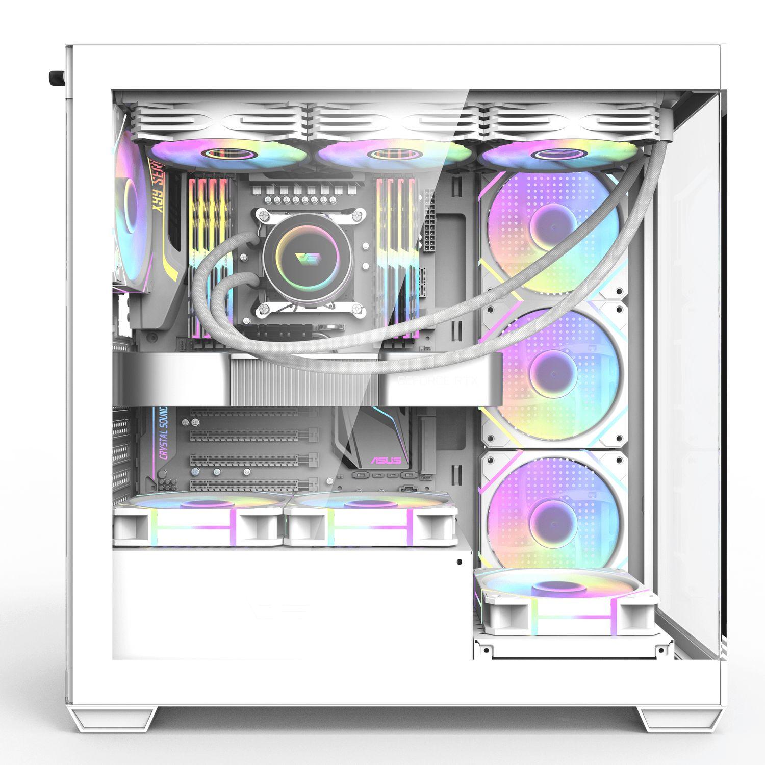 AIGO DS900 Beyaz 850W 80+ Bronze ARGB Mid Tower Kasa