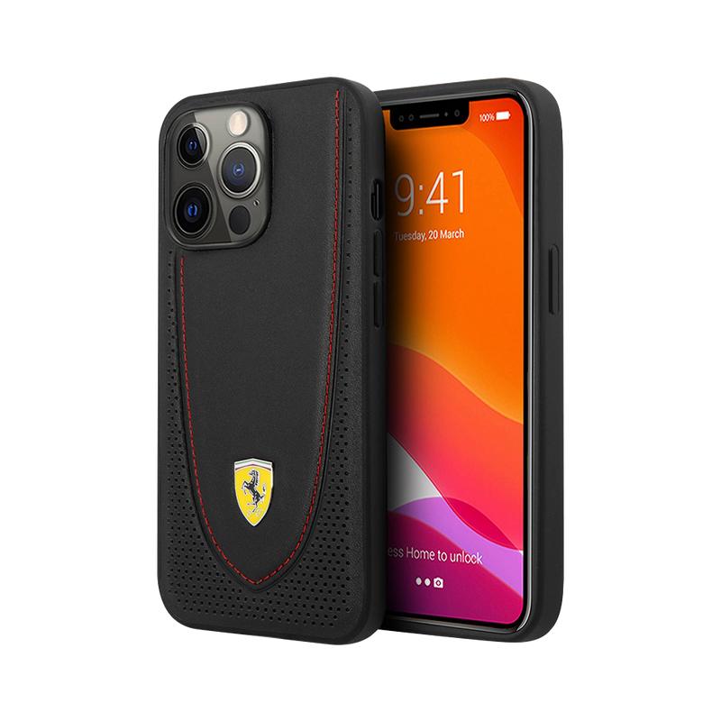 Apple iPhone 13 Pro Max Ferrari Real Leather Hardcase Black