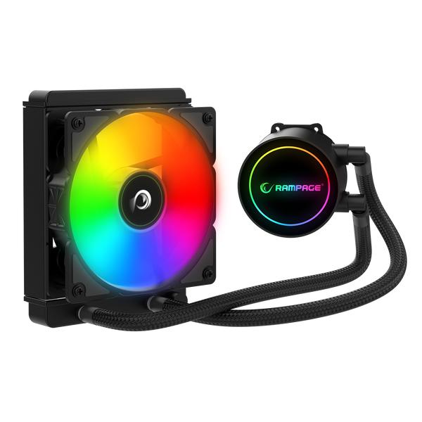 Rampage ICEBLADE C4 Siyah Ledli Tüplü 120mm Sıvı Soğutucu AM5/1851 72CFM, 2000RPM, ARGB Fan, AM5/LGA1700 Uyumlu