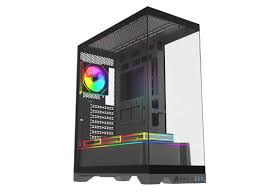 Quantum Gaming Shadowforge USB3.0 USB2.0 Type-C 4x ARGB Fan Full Size ATX Temperli Cam 0.65mm Siyah Çelik Gövde PSU'SUZ Gaming Masaüstü Kasa