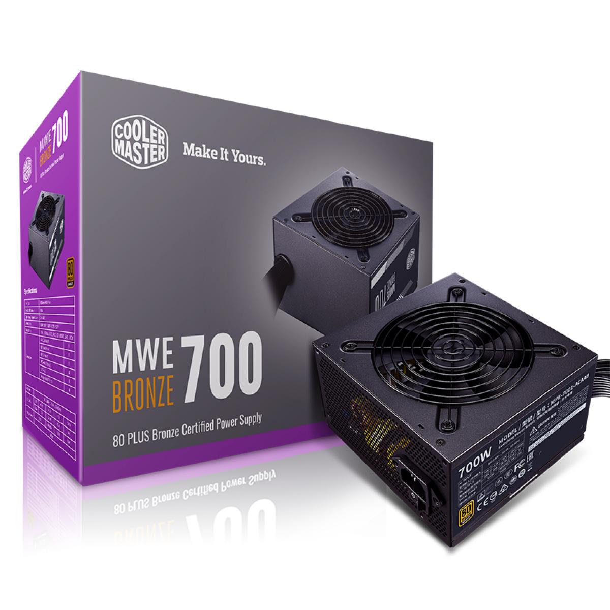 Cooler Master MWE 700 Bronze V2 230V 700W 80+ Bronze 120mm Fan Power Supply