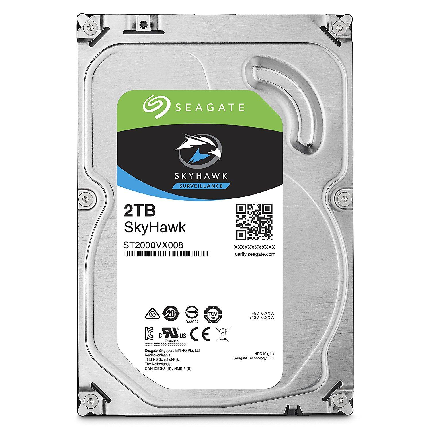 Seagate 3.5" 2 TB Skyhawk ST2000VX008 SATA 3.0 5900 RPM Hard Disk