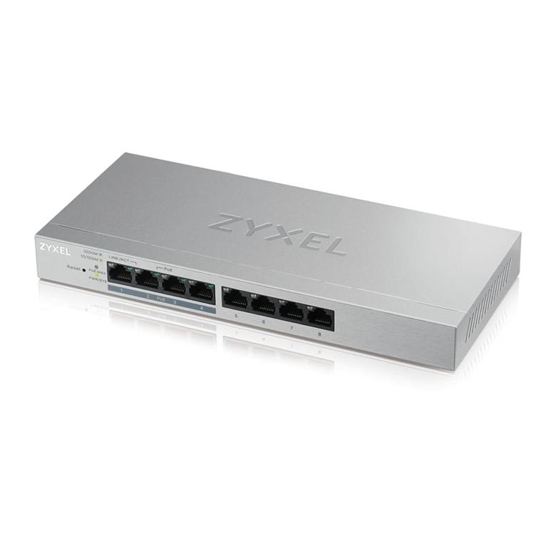 ZYXEL GS1200-8HP 8PORT GIGABIT WEB YÖNETİLİR 4POE SWITCH