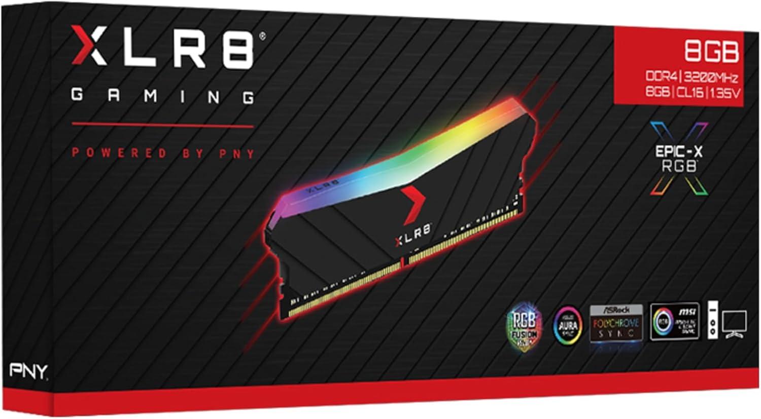 Pny XLR8 EPIC-X RGB 8 GB DDR4 3200 Mhz CL16 MD8GD4320016XRGB Ram