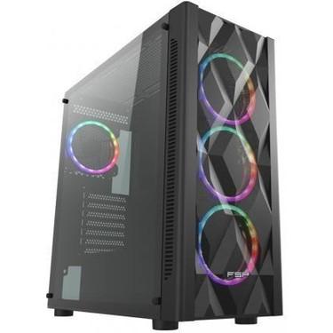 FSP CMT595AL ARGB Siyah Mid Tower Kasa PSU YOK E-ATX, ATX, Micro ATX, Mini-ITX, 3x Ön,1x Arka ARGB Fan