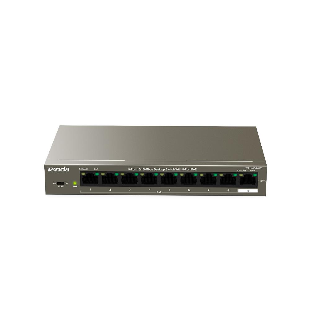 TENDA TEF1109P 9PORT 10/100 YÖNETİLEMEZ POE SWITCH