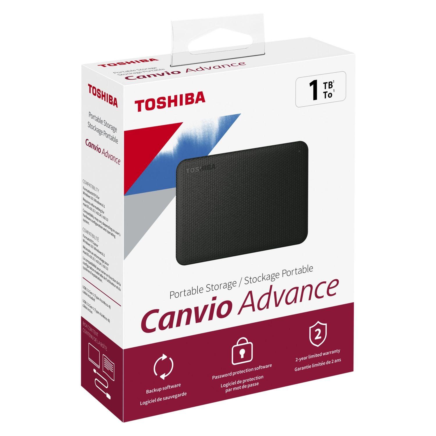 Toshiba Canvio Advance 1 TB HDTC910EK3AA 2.5" USB 3.0 Siyah Taşınabilir Disk