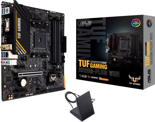 Asus TUF Gaming A520M-Plus WIFI AMD A520 Soket AM4 DDR4 4800(OC)MHz mATX Gaming Anakart