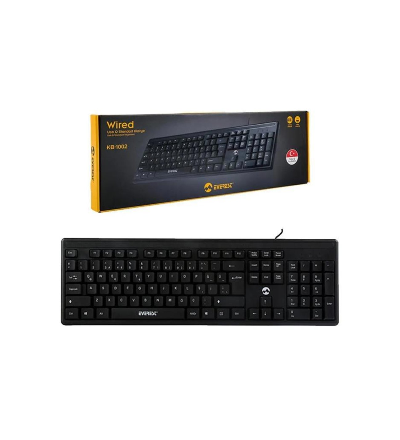 Everest KB-1002 Siyah USB Q Standart Klavye