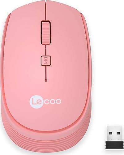 Lenovo Lecoo Kablosuz Mouse Pembe