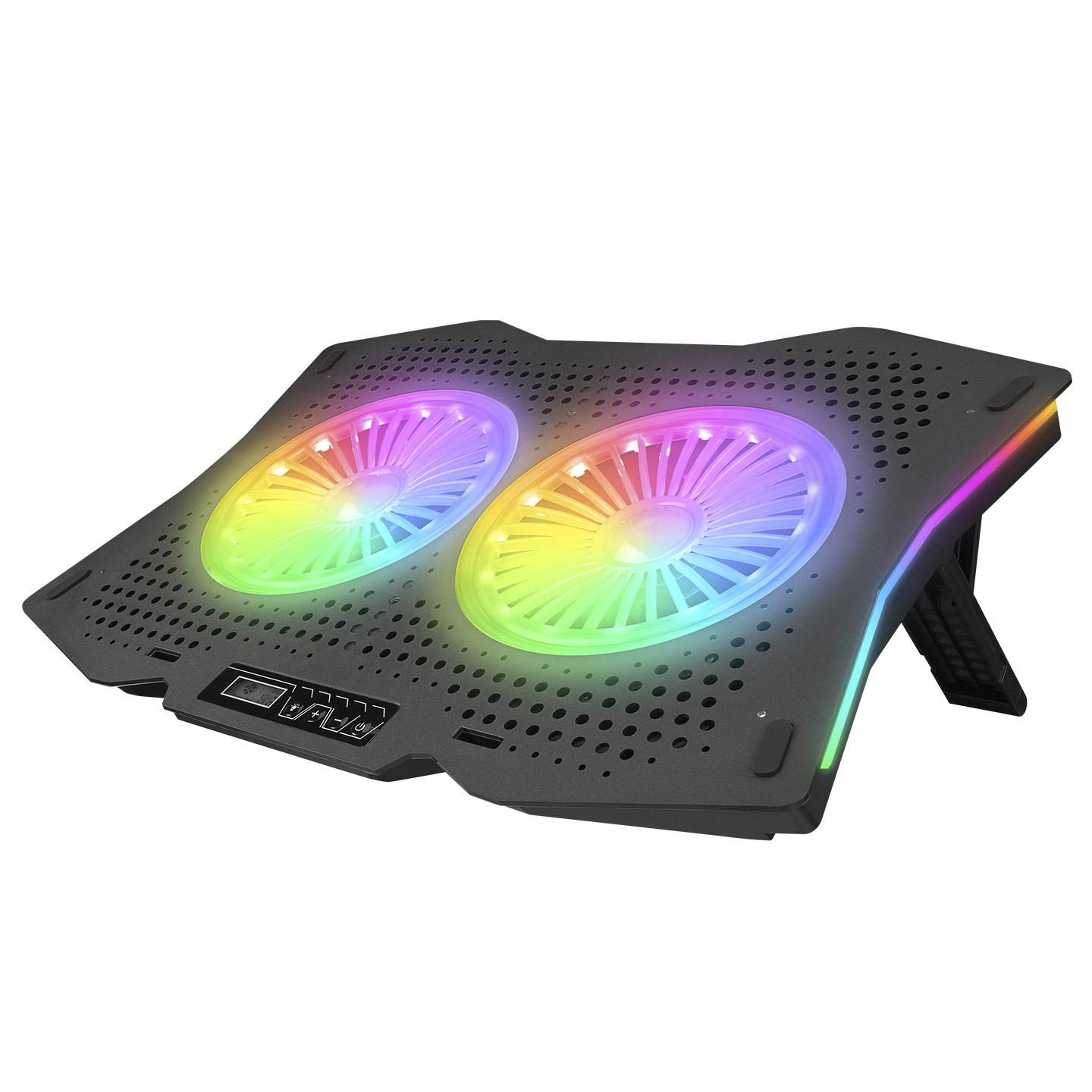 Rampage AD-RC9 TORNADO 2 x 115mm RGB Fan 10''-18'' Siyah Notebook Soğutucu