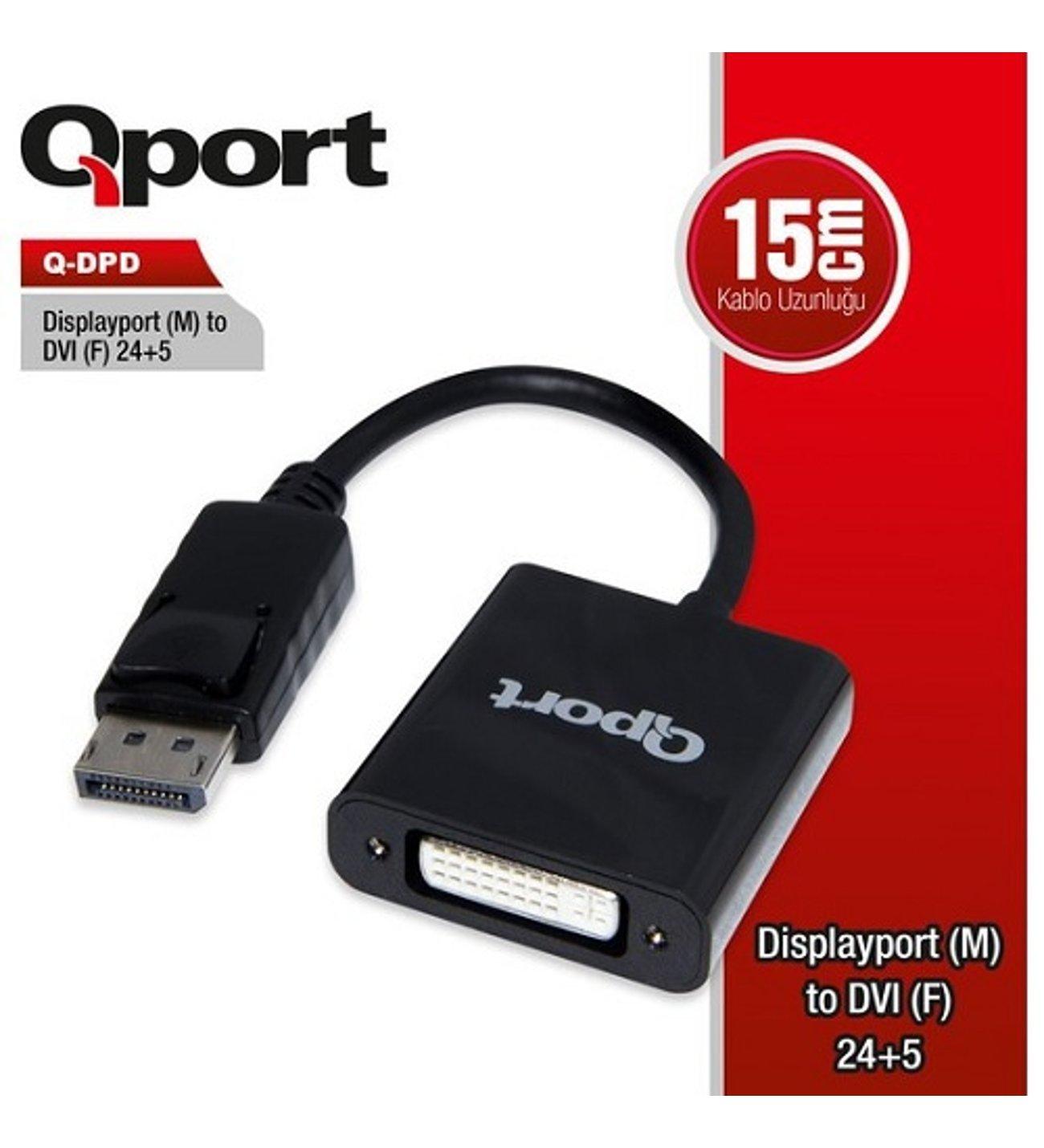 Q-PORT Display (M) to DVI (F) 24+5 Pin
