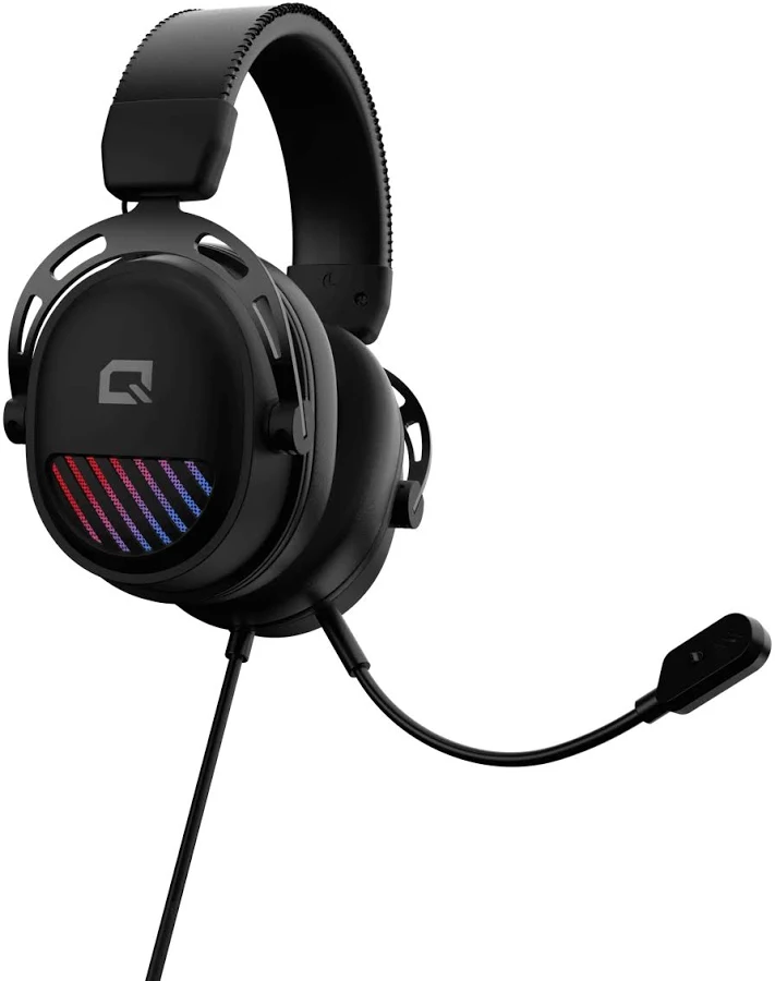 Quantum Gaming ThunderBass RGB Gaming – 50mm Sürücü, RGB Aydınlatma, Alüminyum Tasarım, Gürültü Önleyici Mikrofon, USB + AUX