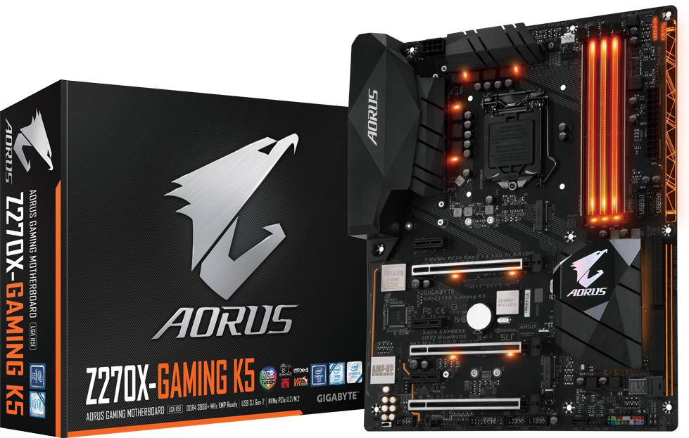 Gigabyte Aorus GA-Z270X-Gaming K5 Intel Z270 Express Soket 1151 DDR4 3866(OC)MHz ATX Gaming Anakart