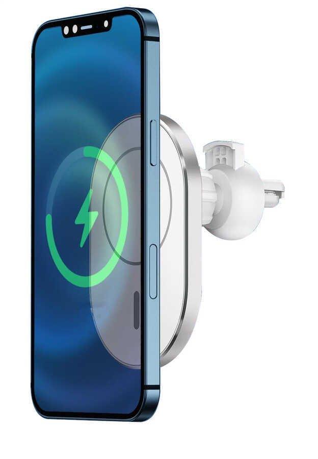 Zore LIBERATOR Magnetic Wireless Charging Araç Telefon Tutucu Gümüş