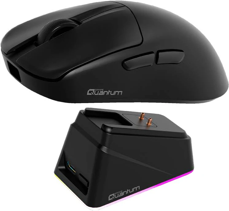 Quantum Gaming Fluxmouse G13 Pro 3Mod Siyah (USB-C/2.4G/BT) 400mAh RGB Şarj İstasyon 1K Polling Rate PAW3311 Sensör Gaming Mouse