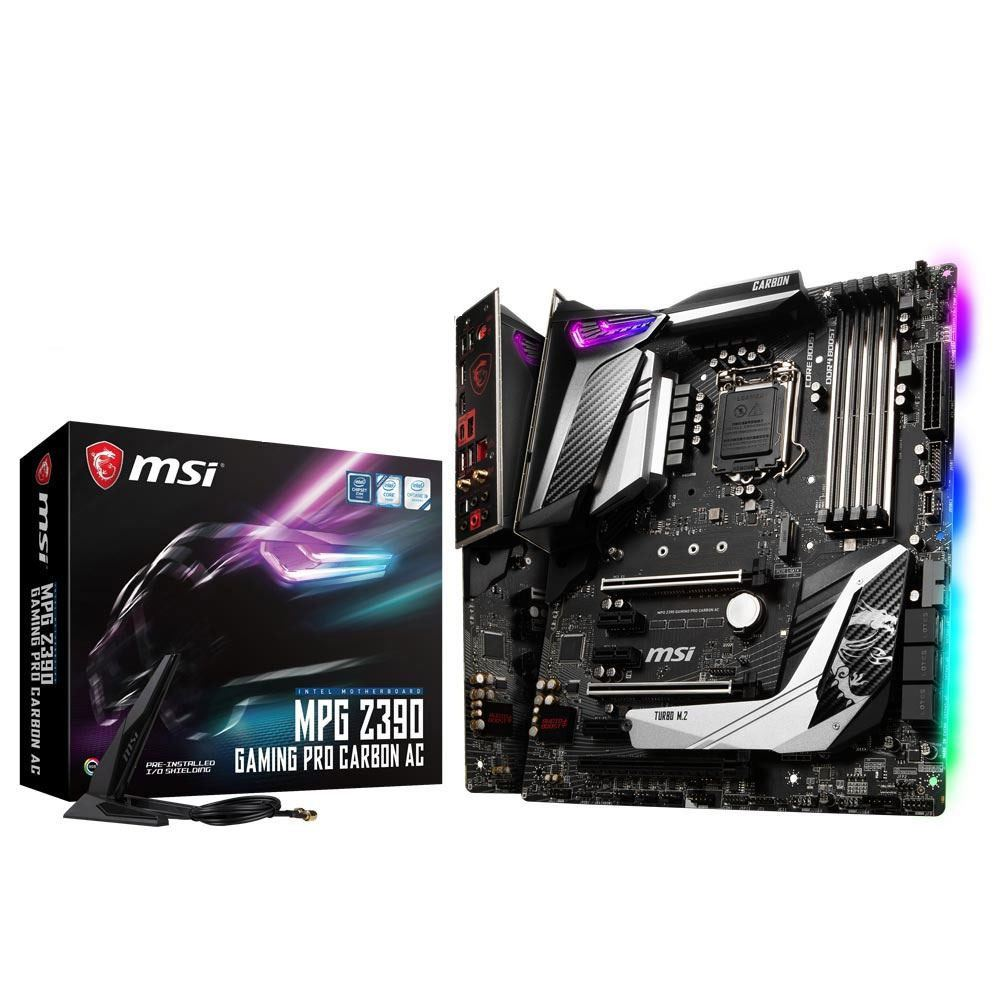 MSI MPG Z390 GAMING PRO CARBON AC 4400MHz(OC) DDR4 Soket 1151 RGB WiFi M.2 HDMI DP ATX Gaming Anakart
