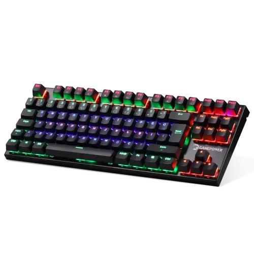 GamePower Warlock Compact Mekanik Mavi Outemu Switch Türkçe Q USB Gaming Klavye 2. EL