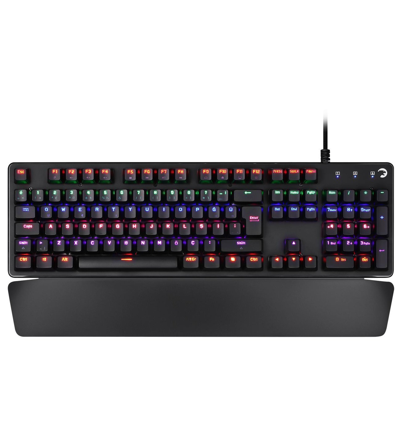 GamePower Calypso Rainbow Optik Mekanik Blue Switch Türkçe Q USB Gaming Klavye
