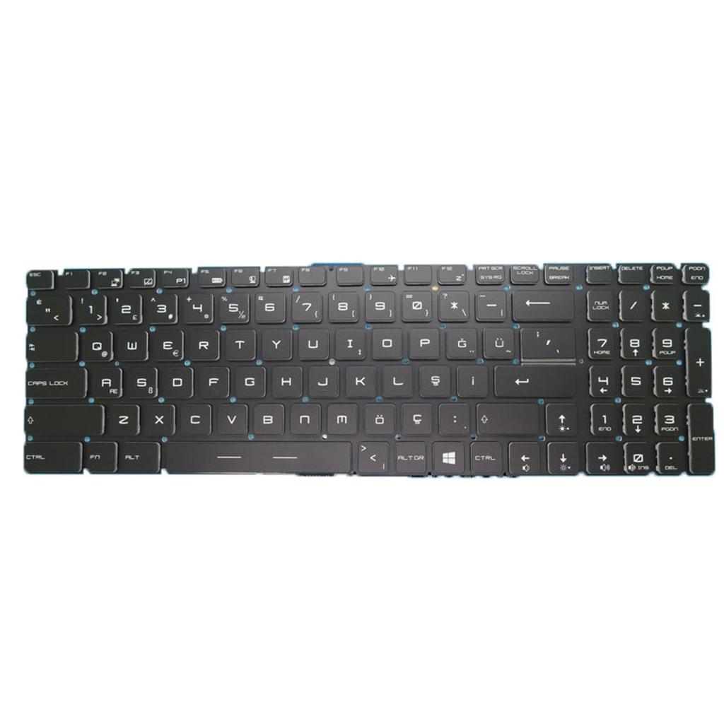 Msi MS-16F3, MS-16F4, MS-1762 Notebook Klavye Işıklı (Siyah TR)
