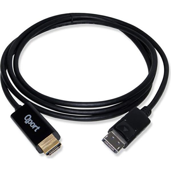 Qport Q-DPH DP(M) to HDMI(M) 1.80m 4K Destekli Çevirici Kablo