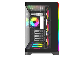 Quantum Gaming Stormforge USB3.0 USB2.0 Type-C 7x ARGB Fan Full Size ATX Temperli Cam 0.55mm Siyah Çelik Gövde PSU'SUZ Gaming Masaüstü Kasa