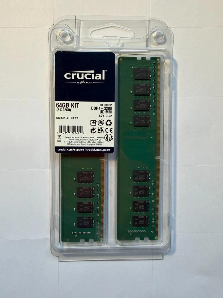 CRUCIAL 64GB (2X32) 3200MHZ DDR4