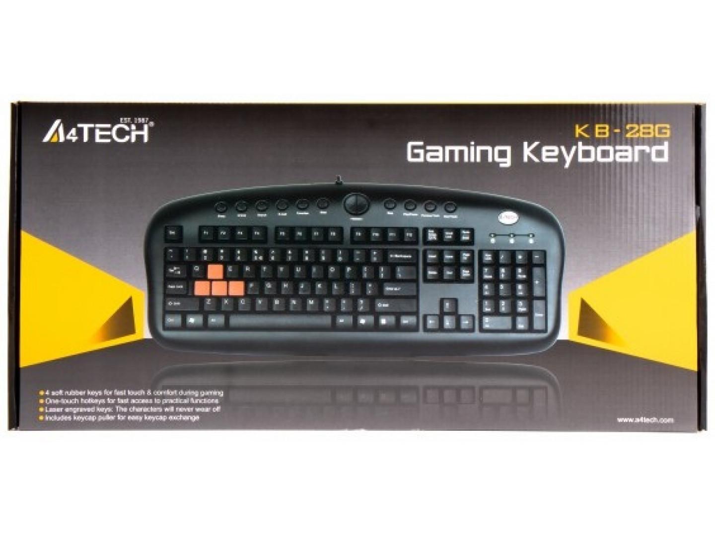 A4 Tech KB-28G Q USB Multimedya Gamer+Bilek Desteğ