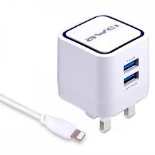 Awei C-950 2 x USB 5V Seyahat Şarj Cihazı + Lightning Kablo