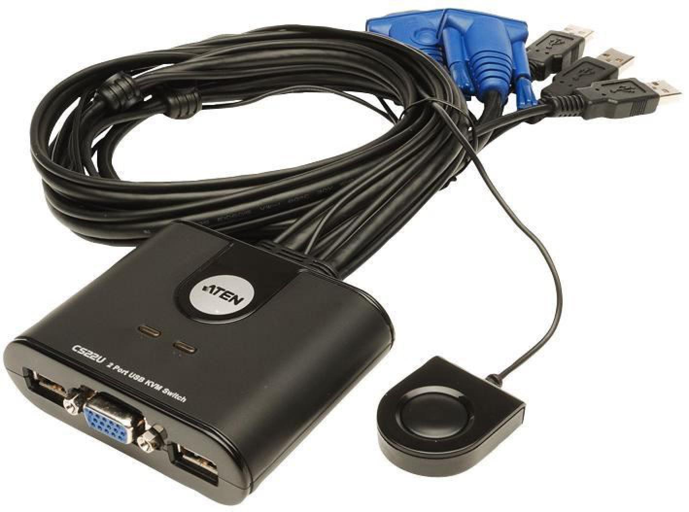 ATEN CS-22U 2PORT MİNİ USB KVM SWITCH+KABLO(YÖNET)