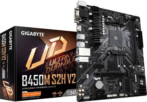 Gigabyte B450M S2H V2 AMD B450 Soket AM4 DDR4 3600(OC)MHz mATX Gaming Anakart