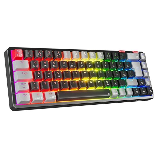 Rampage YORU MINI PRO Siyah/Gri OUTEMU Red Swich Q Kablosuz RGB Mekanik Oyuncu Klavye
