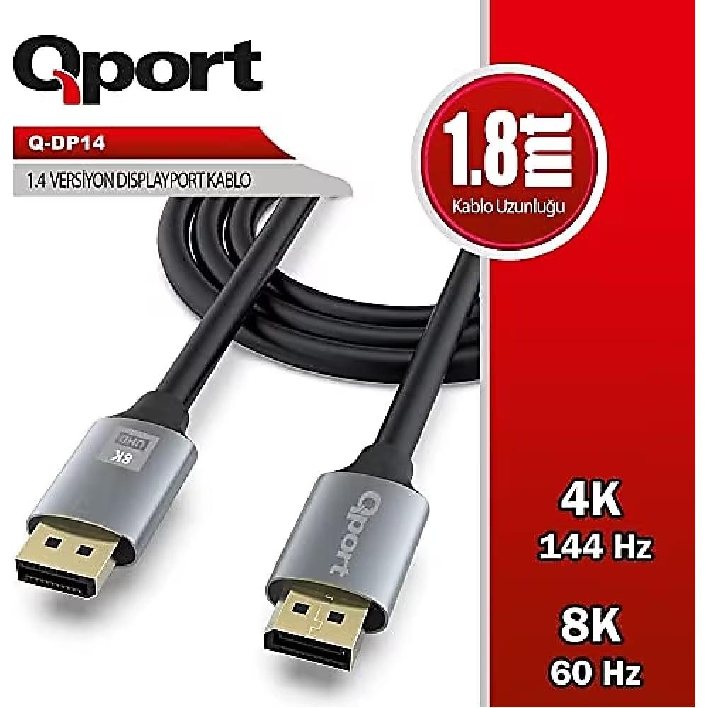 Qport Q-DP14 1.8m Display Port Kablo