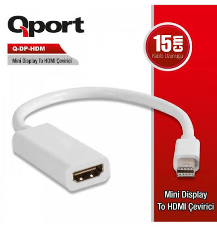 Qport Q-DP-HDM 15cm Mini Display to HDMI Çevirici