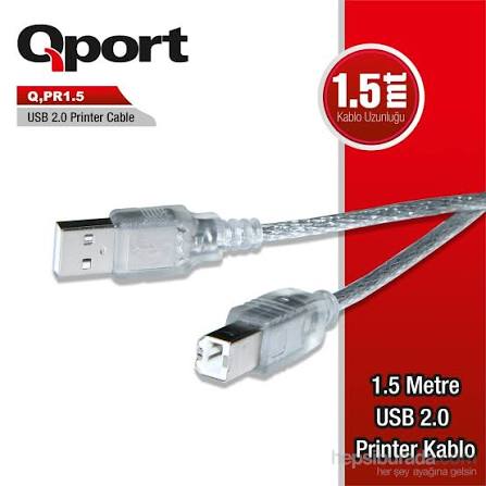Qport Q-PR1.5 USB 2.0 1.5 M Printer Kablosu